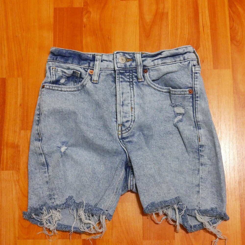 Old Navy Denim Blue Jean Shorts Women's Size 0 Highrise OG Straight